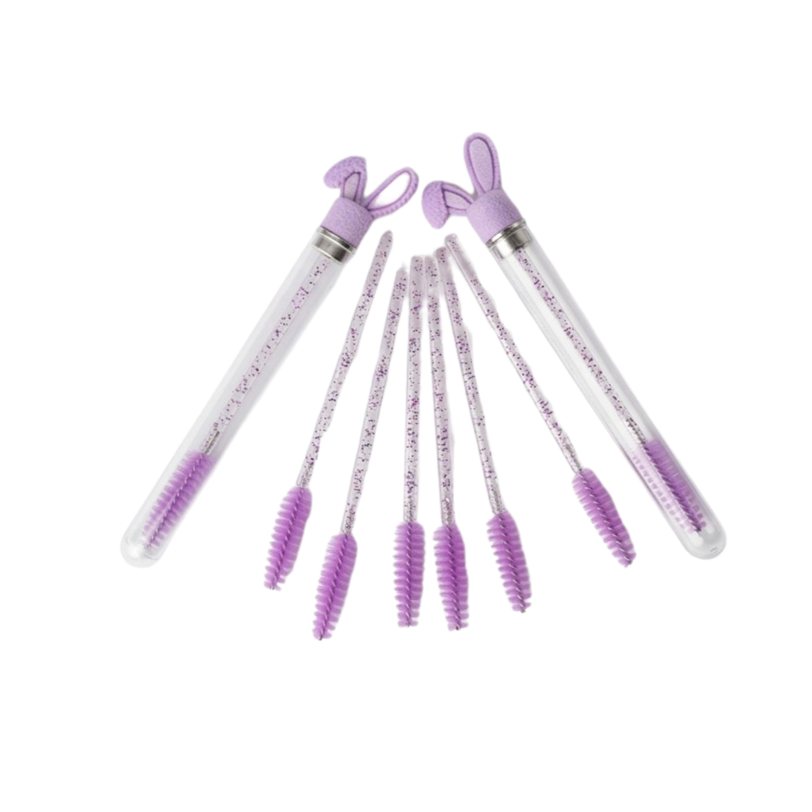Cepillos para Pestañas con Tubo Protector y Diseño de Conejito