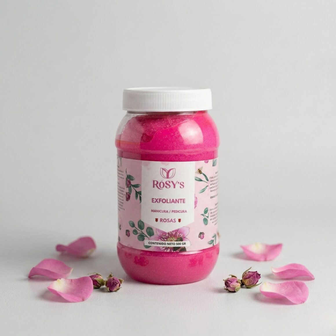 Exfoliante de Rosas para Manos y Pies – Manicura y Pedicura Profesional | Rosy's (500 gr)