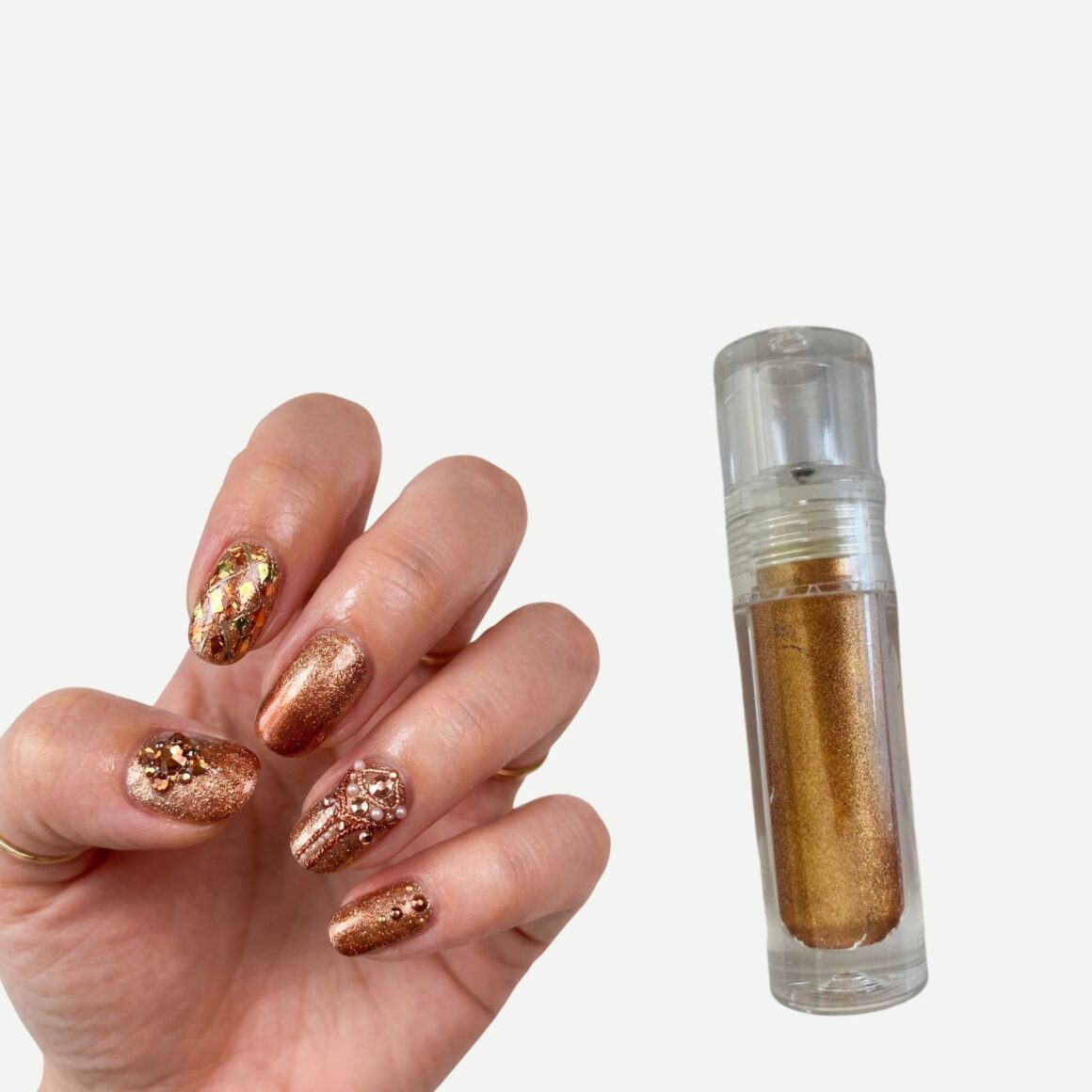 💛Gel Metalizado dorado de Alta Pigmentación – Efecto Espejo Real ⚡