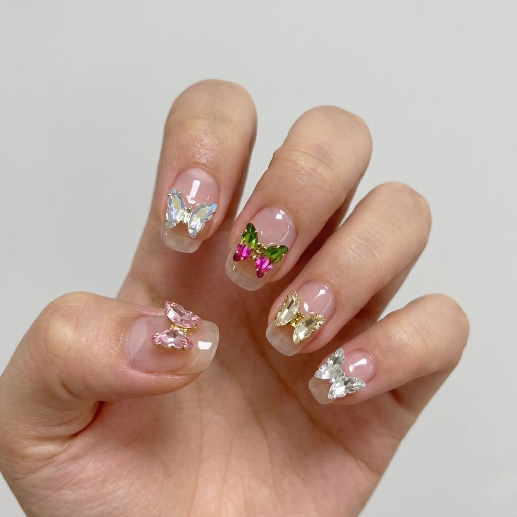 Charms de Mariposa en Cristal 3D – Joyería Premium para Uñas