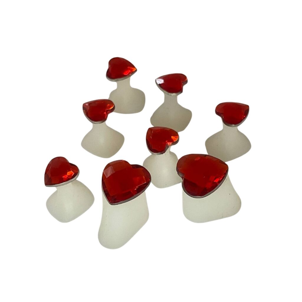 Separadores de Dedos Individuales de Silicona – Edición Joya "Red Heart"